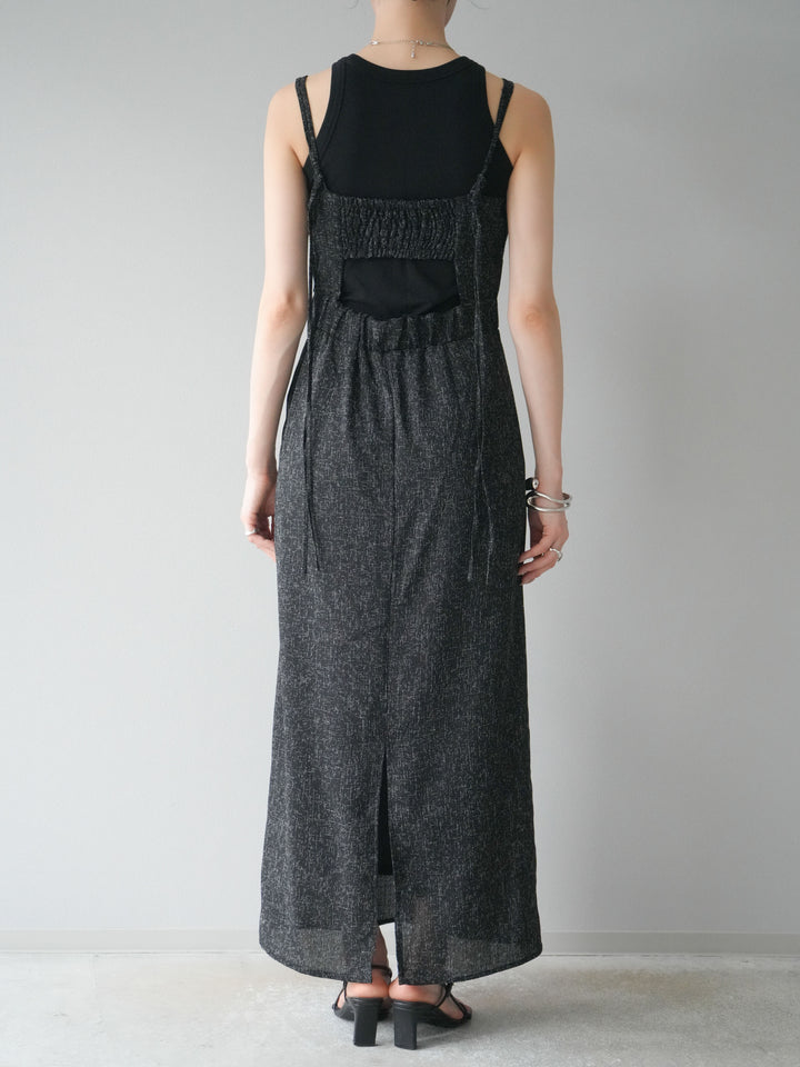 [預購] 夏季粗花呢露背吊帶洋裝/黑色