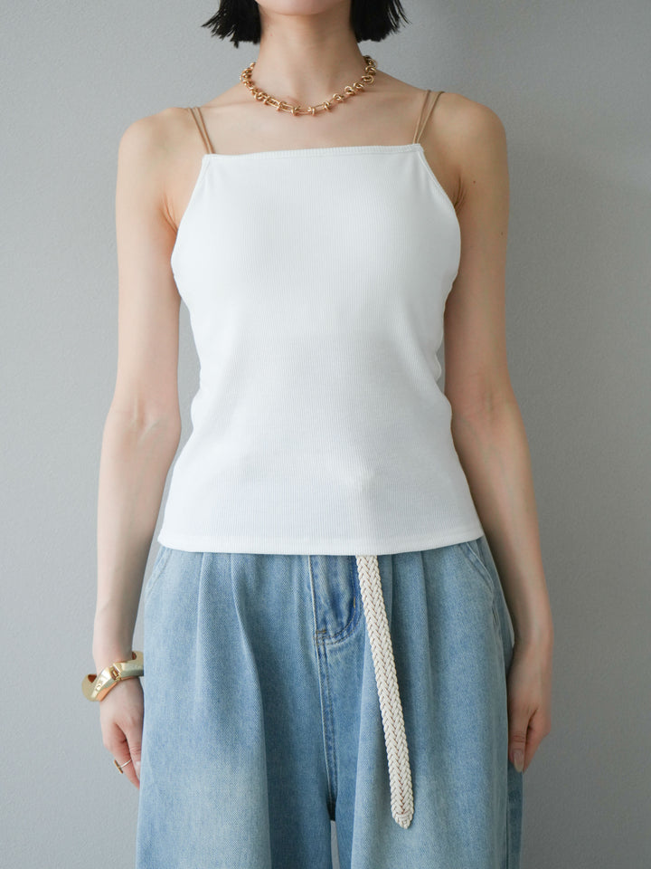 [予約]バイカラーストラップカップ付キャミソール/オフ