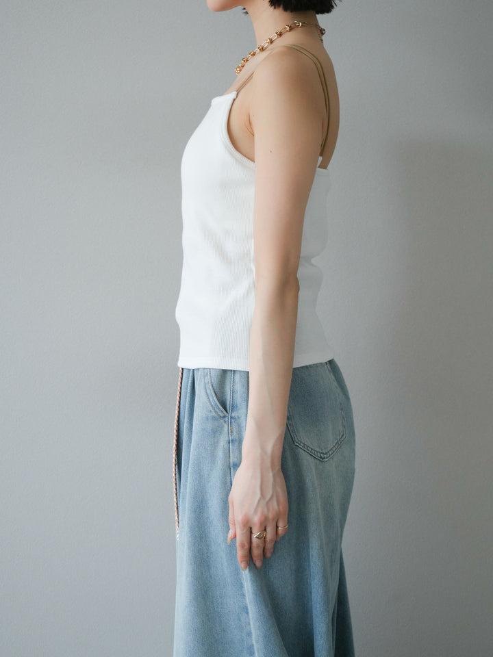 [予約]バイカラーストラップカップ付キャミソール/オフ