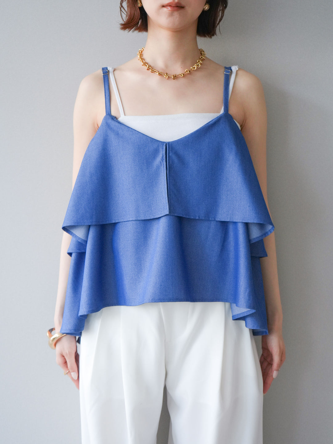 [予約]ティアードキャミソール/blue