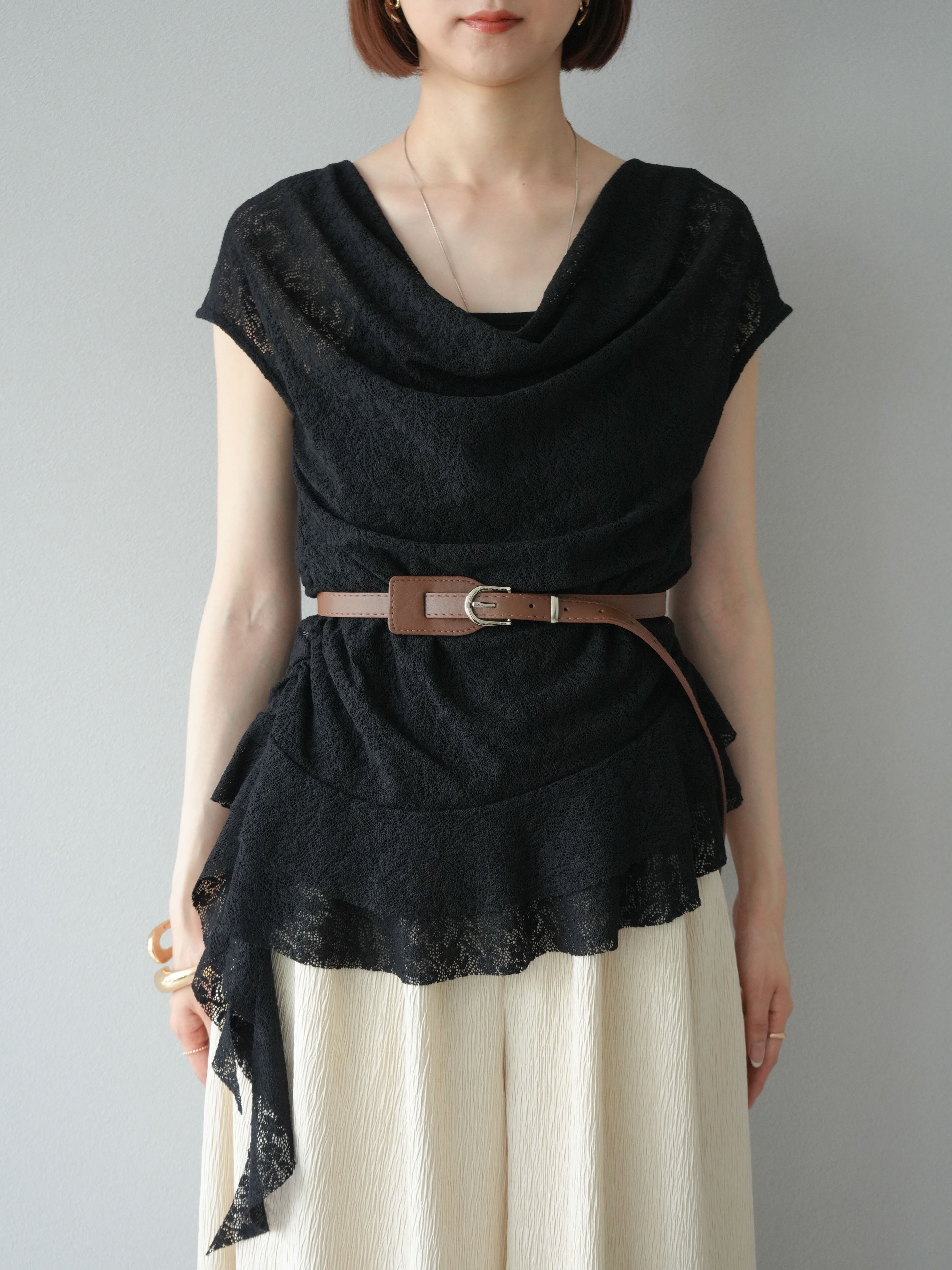 rio ブラックレースドレス GUCCIベルト付き rio様専用 ブラックレースドレス GUCCIベルト付き