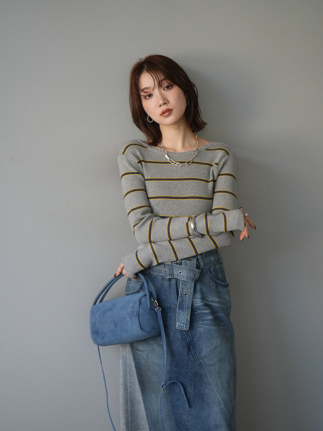 [套裝] 後開邊毛圈羅紋上衣 + 後開邊毛圈羅紋上衣 (2 套)