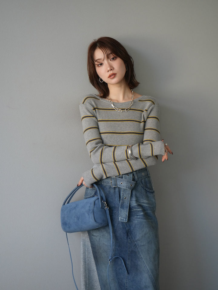 [套裝] 後開邊毛圈羅紋上衣 + 後開邊毛圈羅紋上衣 (2 套)