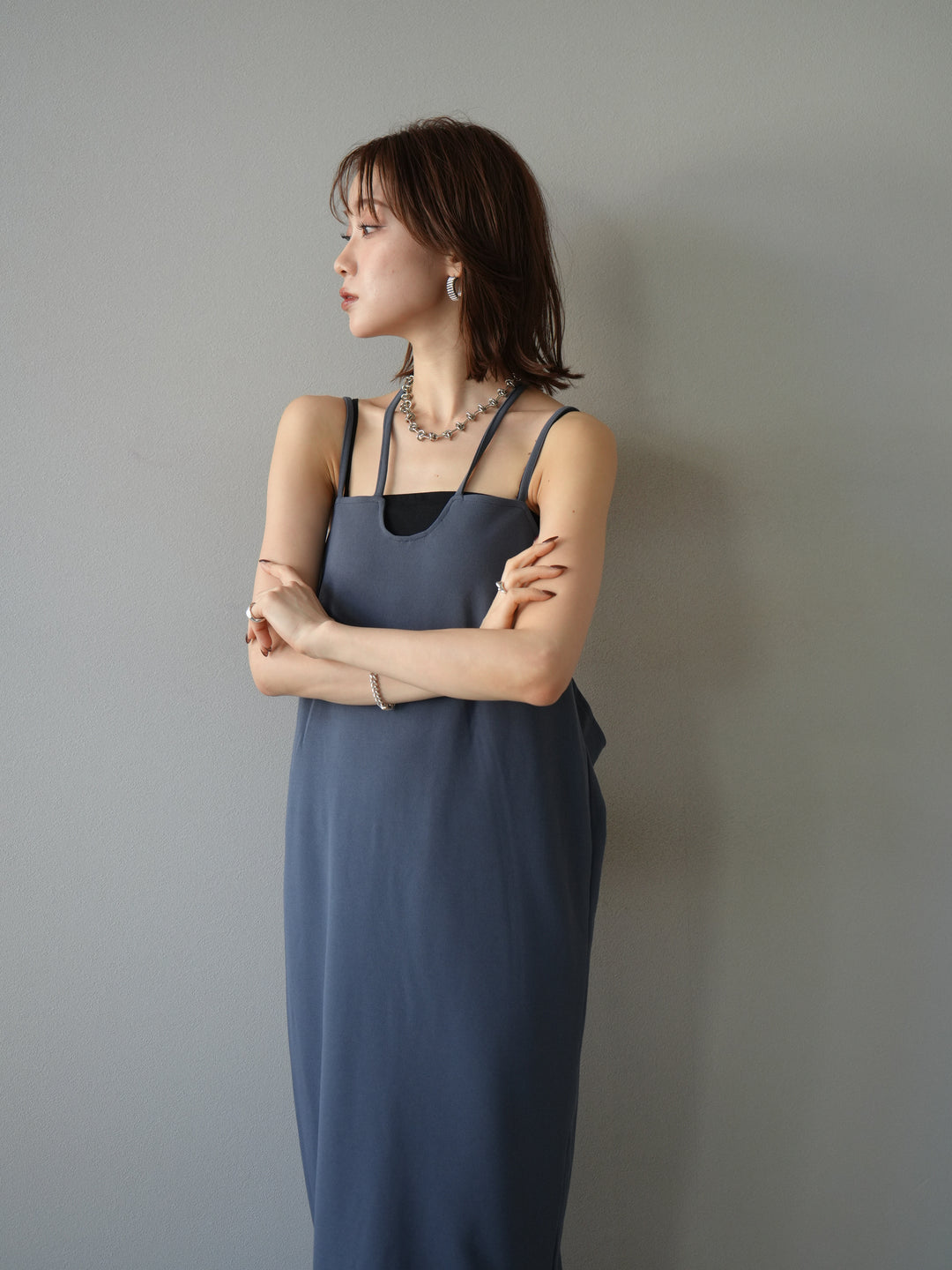 [予約]ホルターキャミワンピース/ブルー