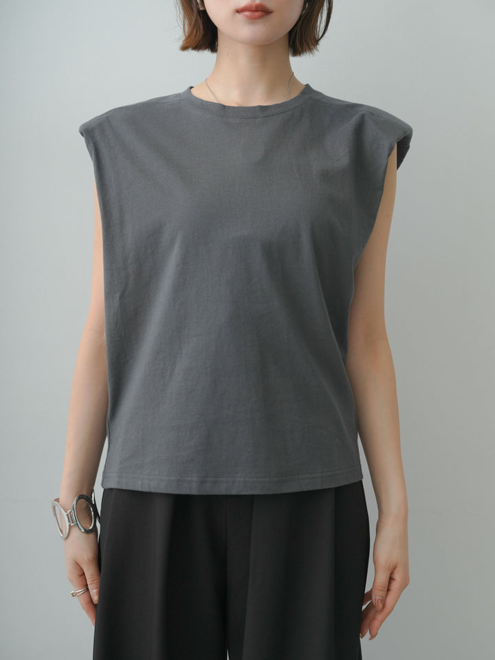 [予約]ショルダーパッドフレンチTEE/charcoal