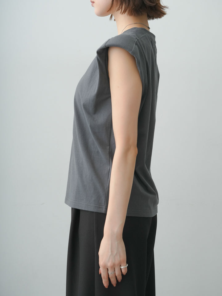[予約]ショルダーパッドフレンチTEE/charcoal