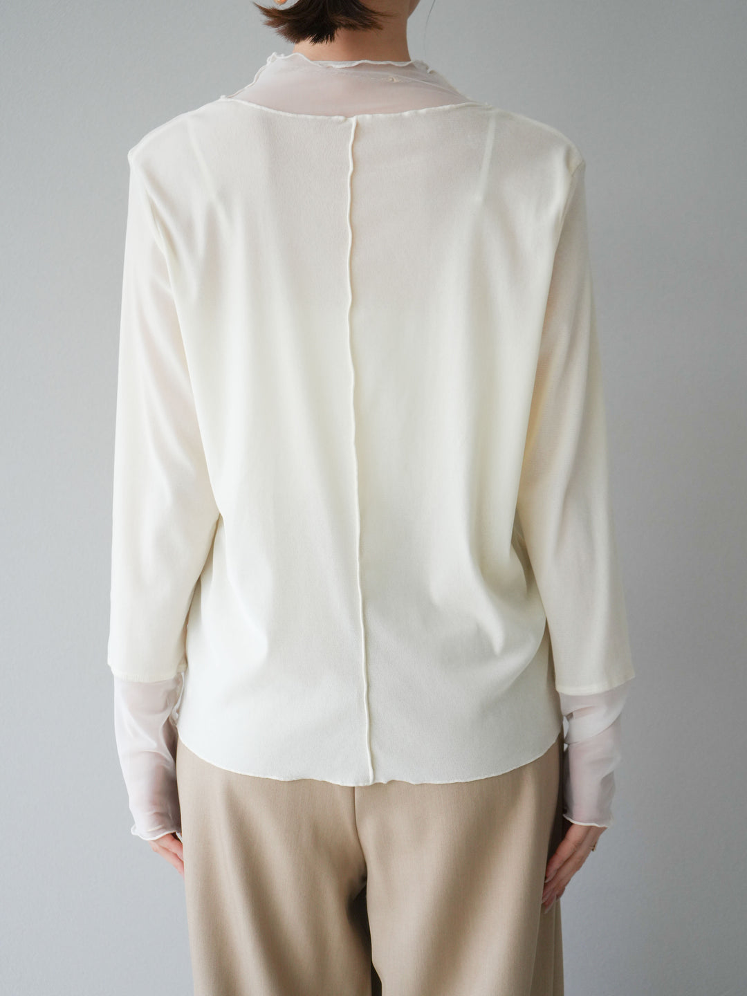 [予約]シアー切替ベロアトップス/オフホワイト