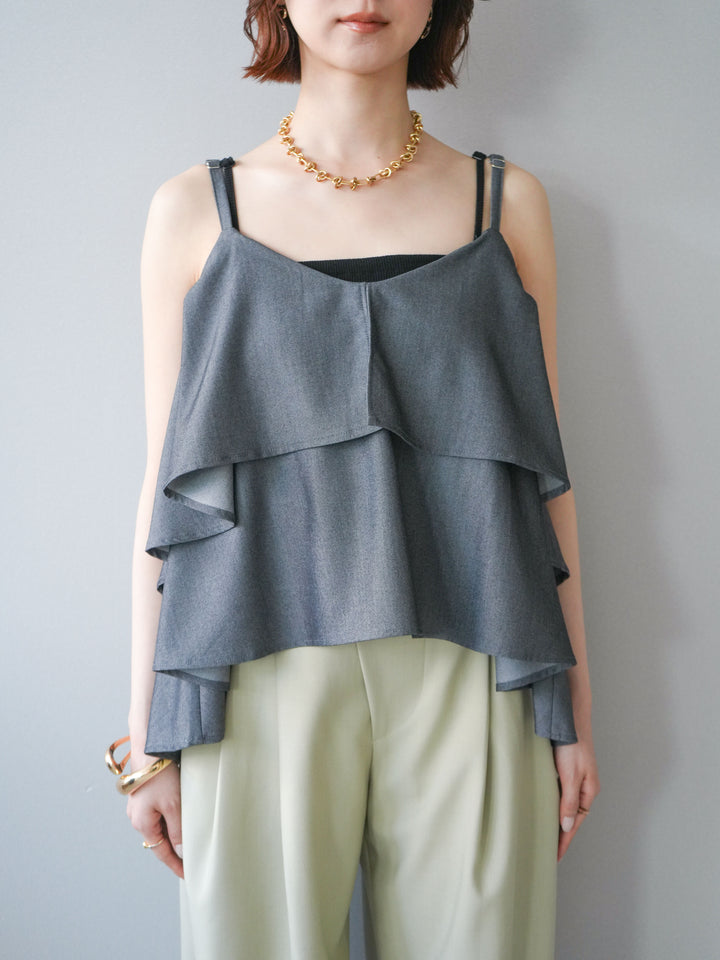 [予約]ティアードキャミソール/black