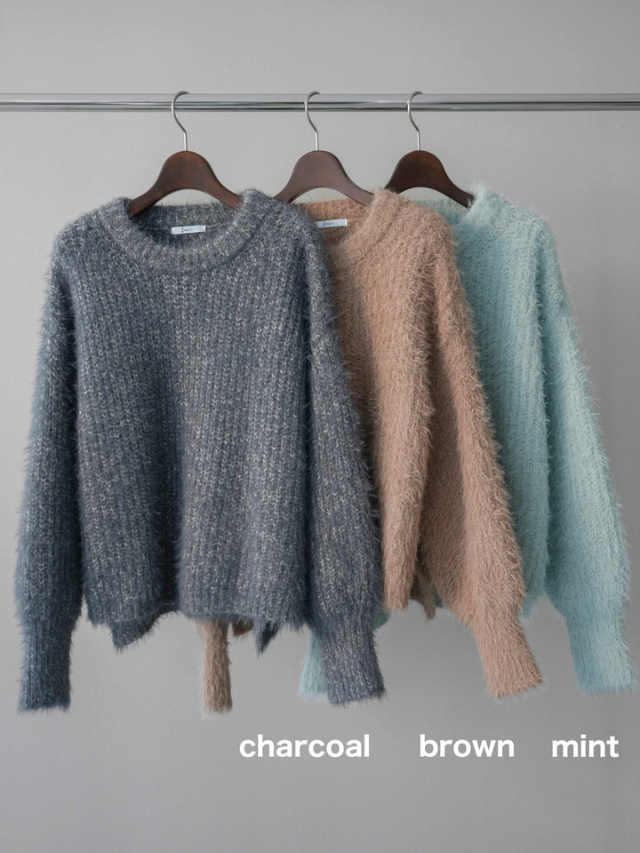 [SET]ボリュームスリーブシャギー MIXニットプルオーバー+ボリュームスリーブシャギー MIXニットプルオーバー(2set)