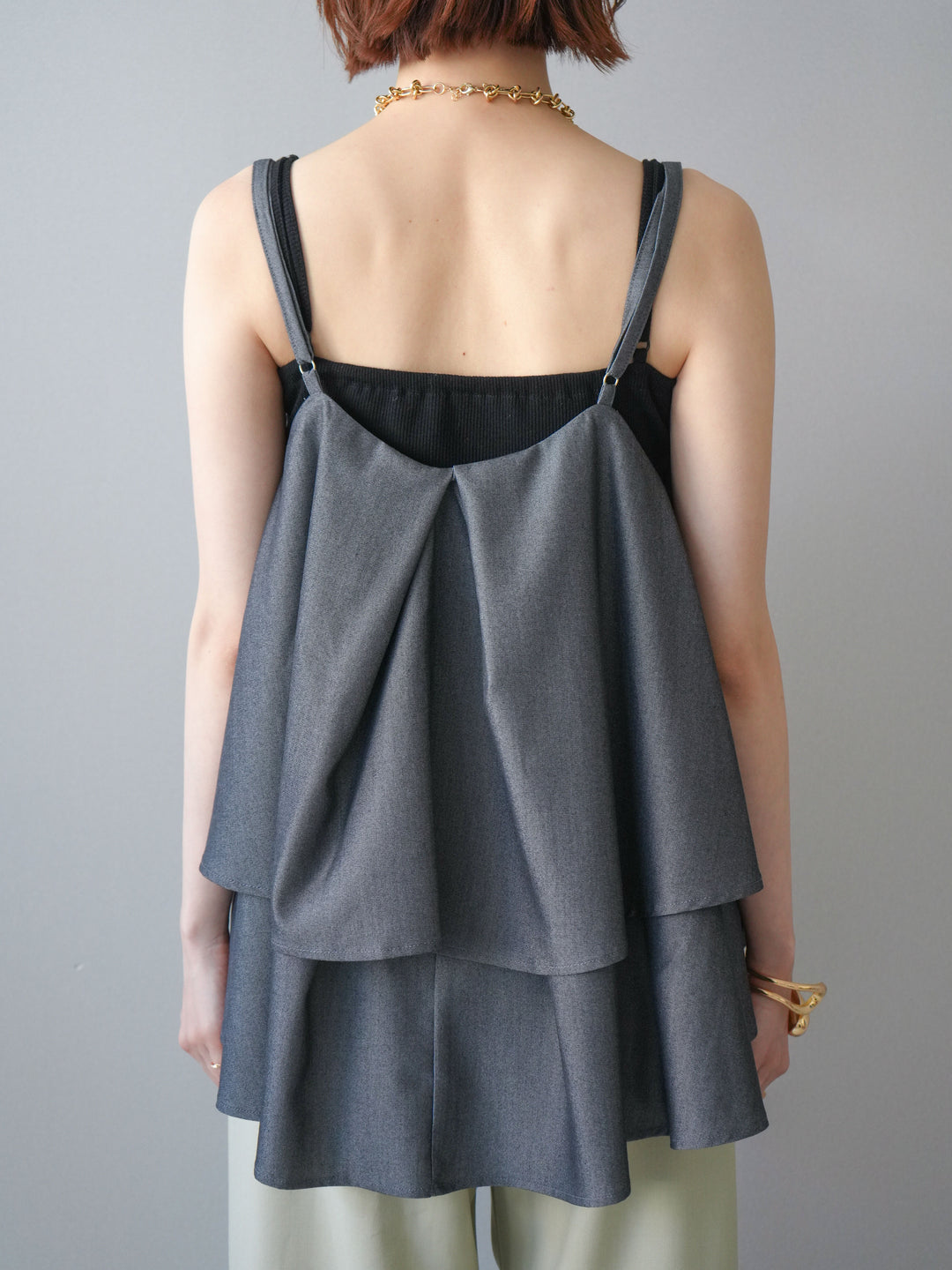 [予約]ティアードキャミソール/black