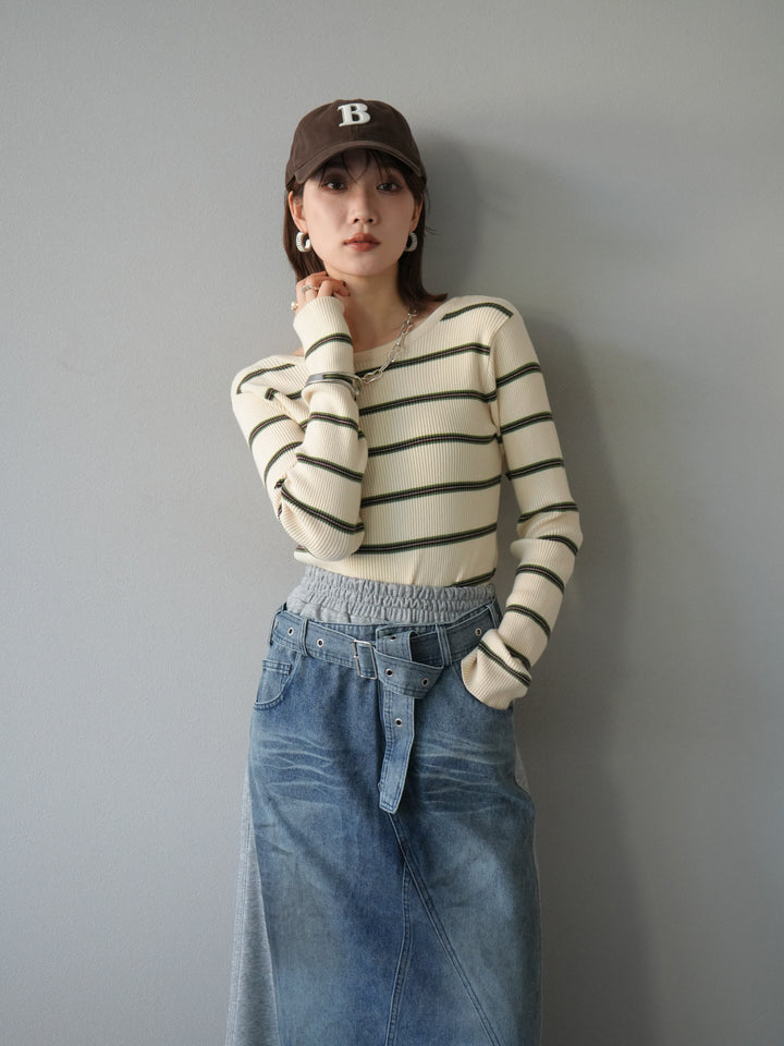 [套裝] 後開邊毛圈羅紋上衣 + 後開邊毛圈羅紋上衣 (2 套)