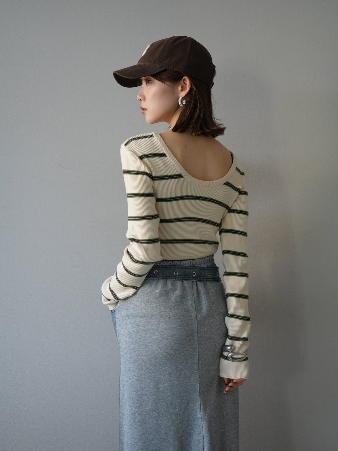 [套裝] 後開邊毛圈羅紋上衣 + 後開邊毛圈羅紋上衣 (2 套)