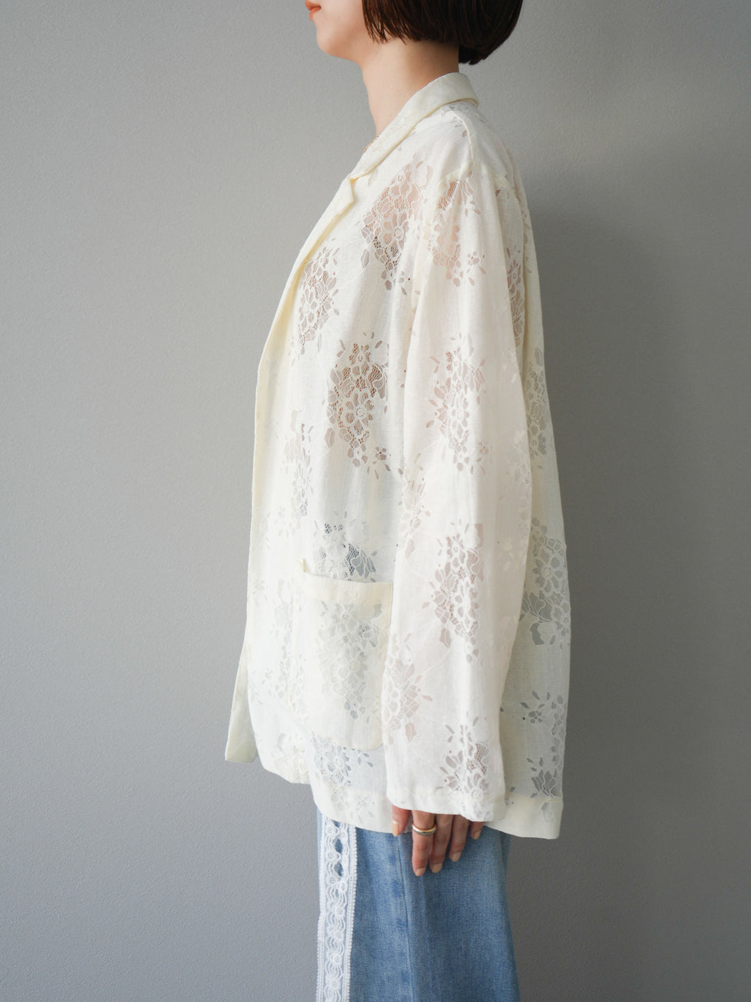 [予約]レーステーラードジャケット/アイボリー