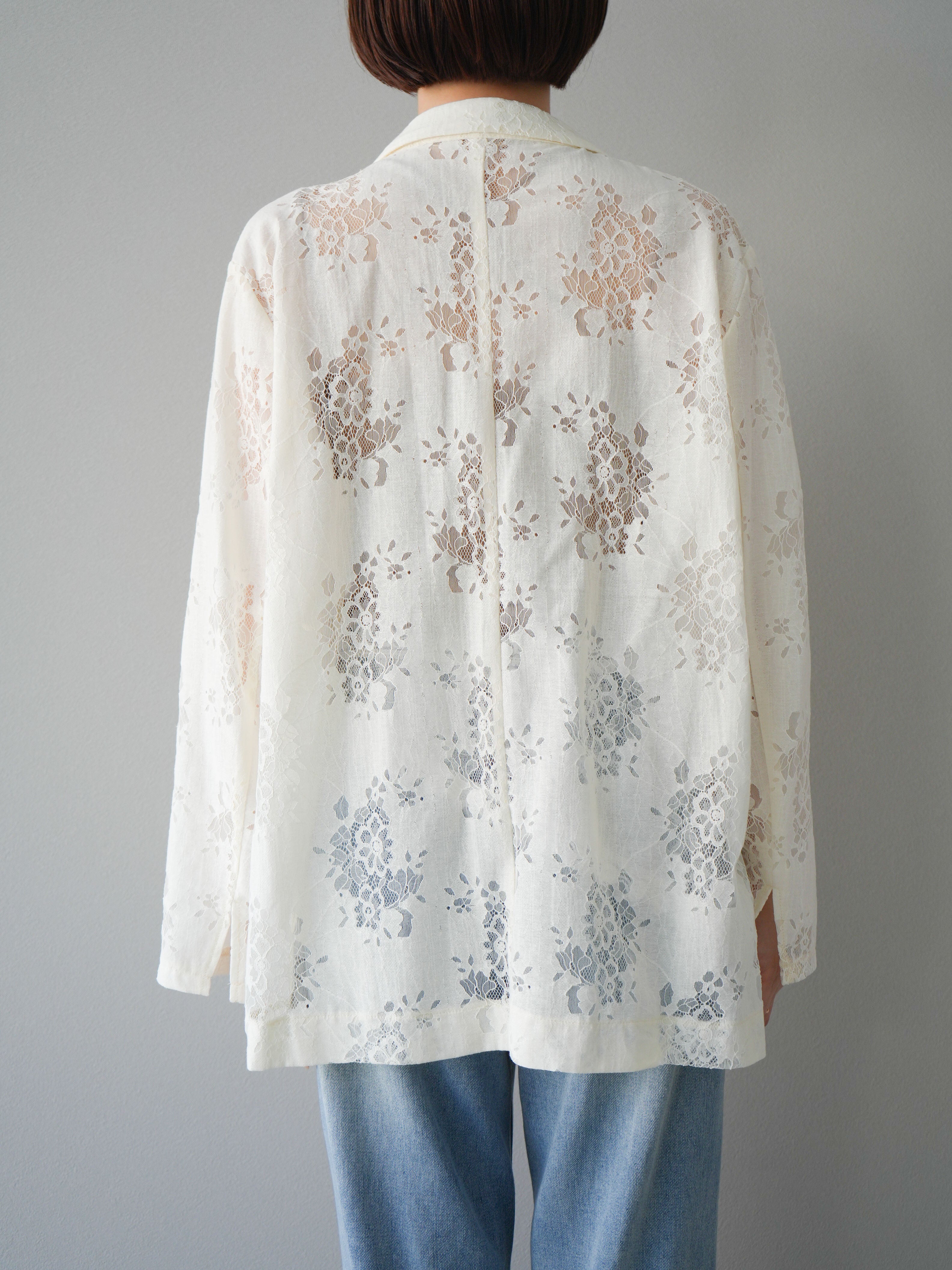 THEREDTHREAD レースアップジャケット　アイボリー 予約]レースハーフショートジャケット/アイボリー – Lumier