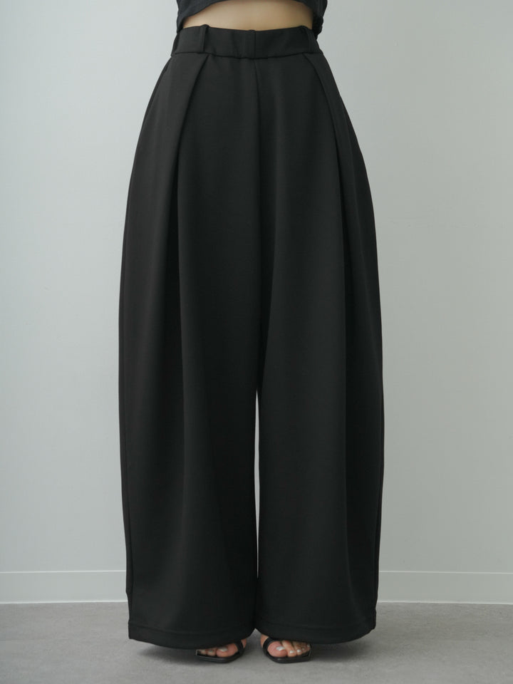 [予約]ボンディングドロストタックパンツ/black