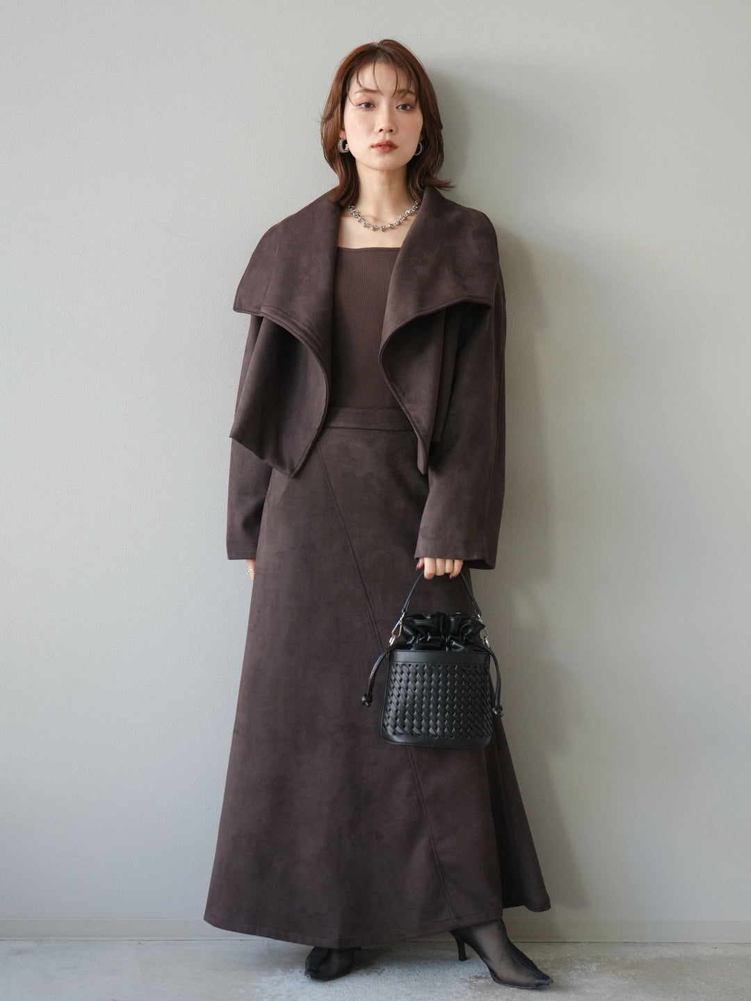 [SET]スエードショートジャケット＆ロングスカートSET UP(2set)