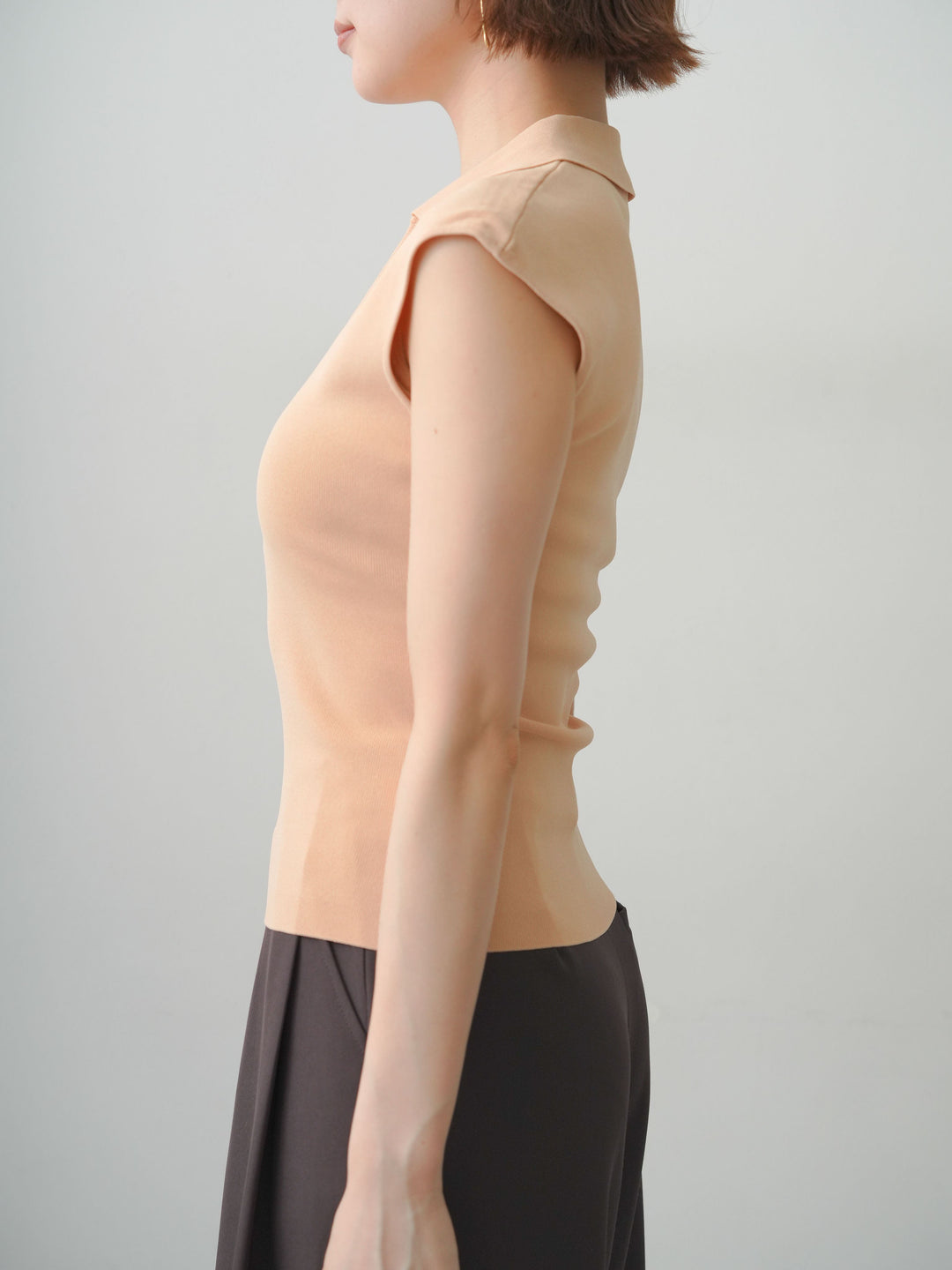 [予約]スキッパーフレンチニットトップス/pink
