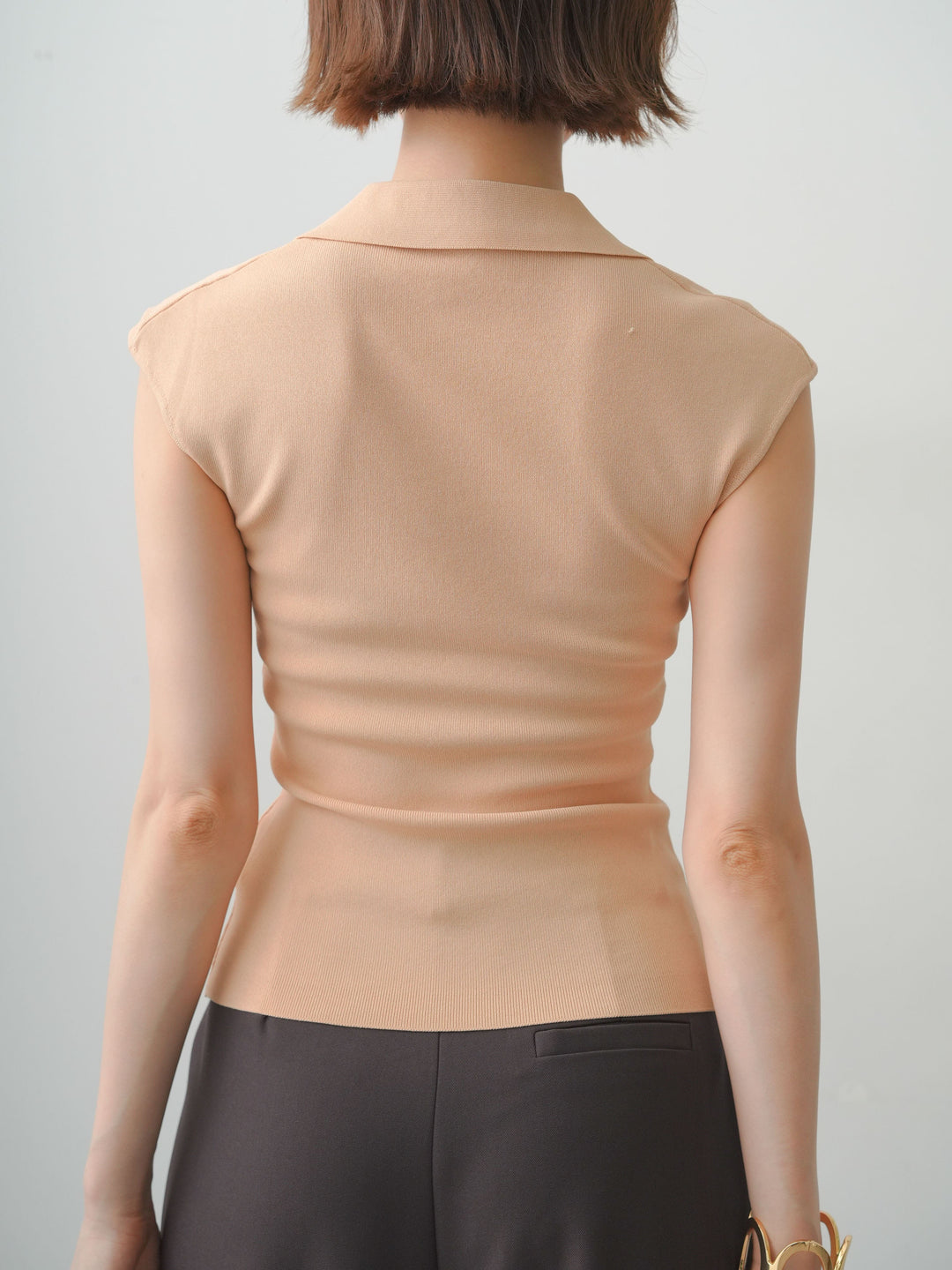 [予約]スキッパーフレンチニットトップス/pink
