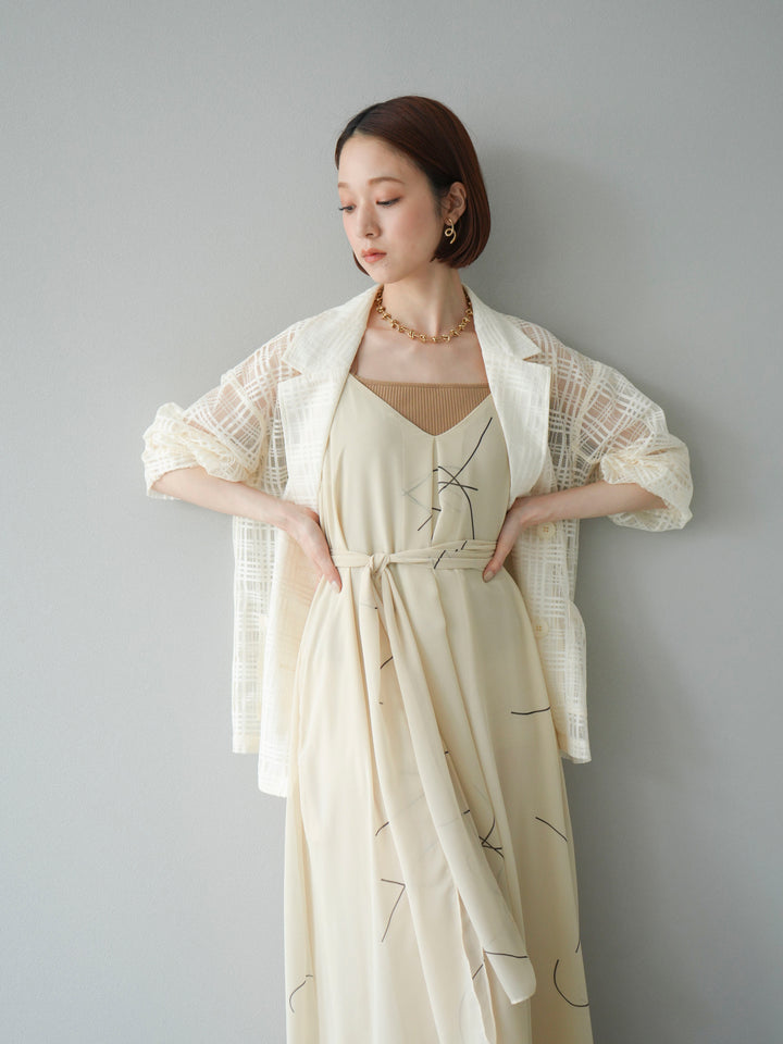 【預購】Pen-touch 雪紡吊帶洋裝/象牙白