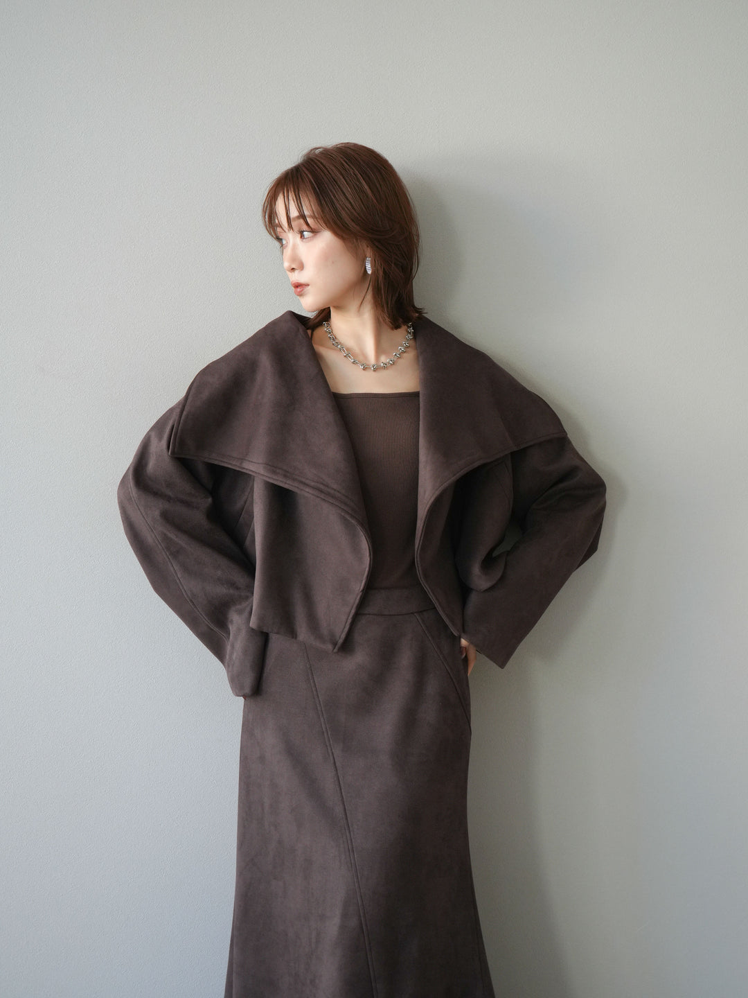 [SET]スエードショートジャケット＆ロングスカートSET UP(2set)