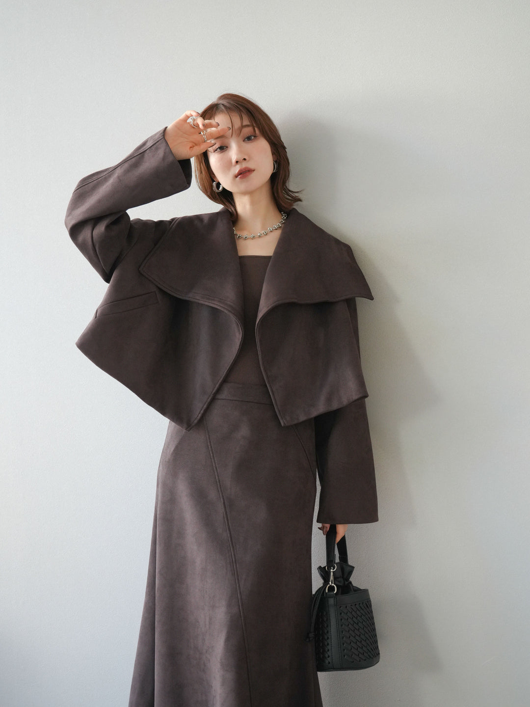 [SET]スエードショートジャケット＆ロングスカートSET UP(2set)