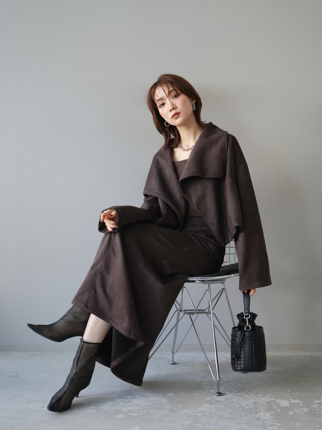 [SET]スエードショートジャケット＆ロングスカートSET UP(2set)