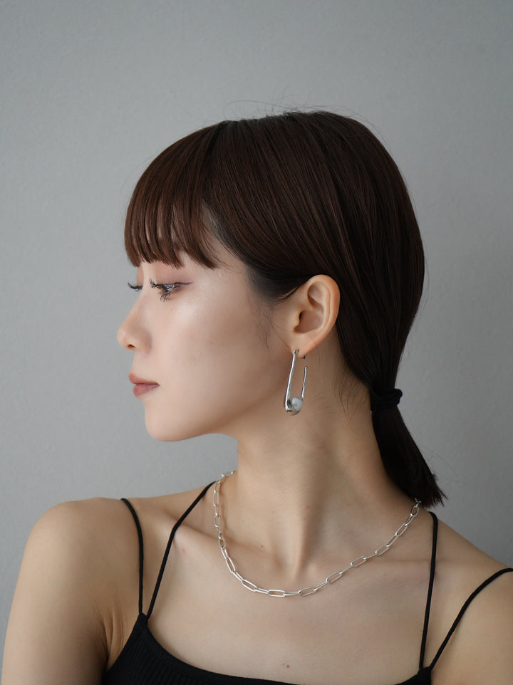 [予約]PEARL MOTIF OVAL PIERCE/シルバー