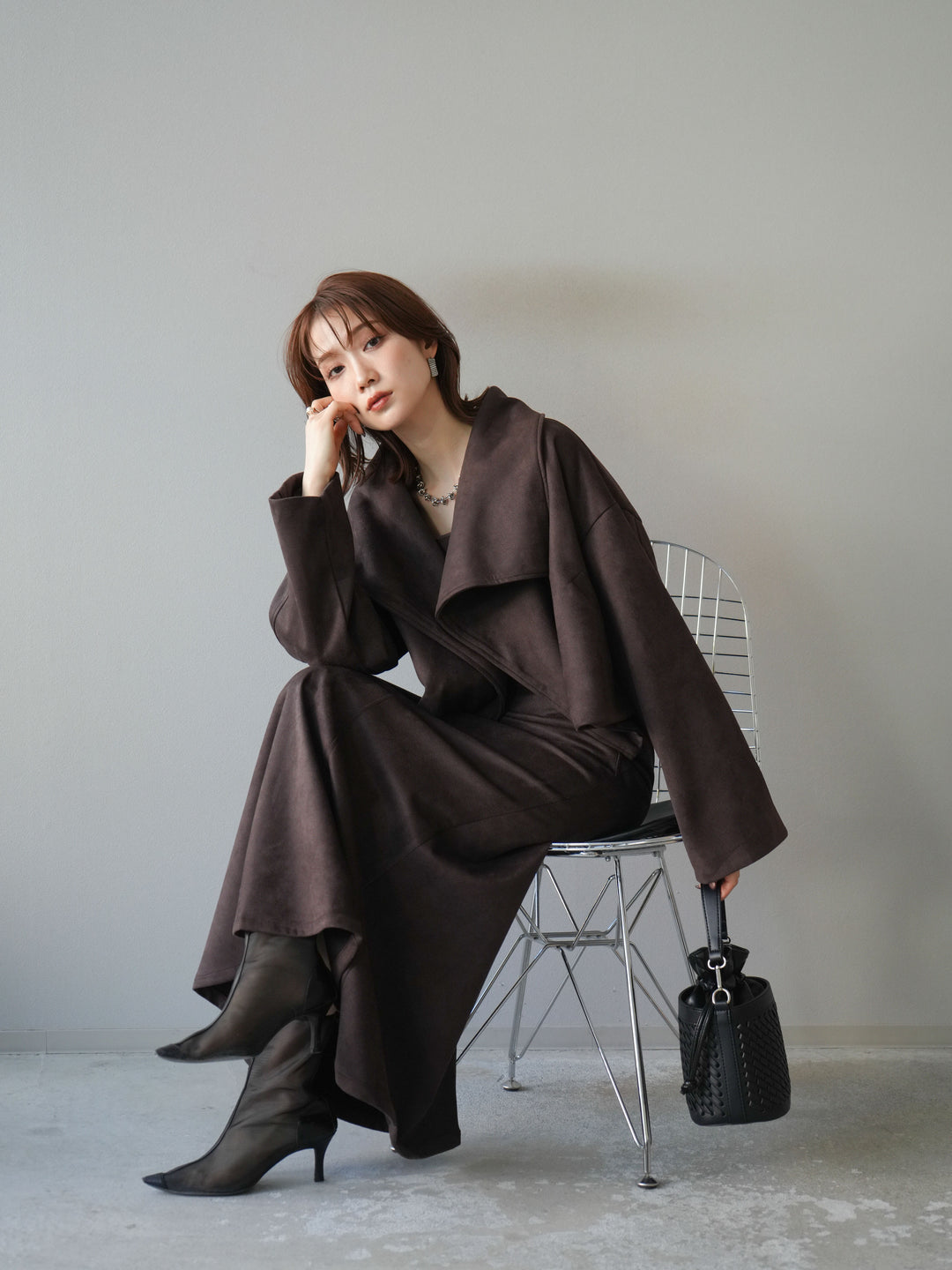 [SET]スエードショートジャケット＆ロングスカートSET UP(2set)