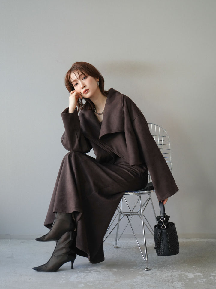 [SET]スエードショートジャケット＆ロングスカートSET UP(2set)