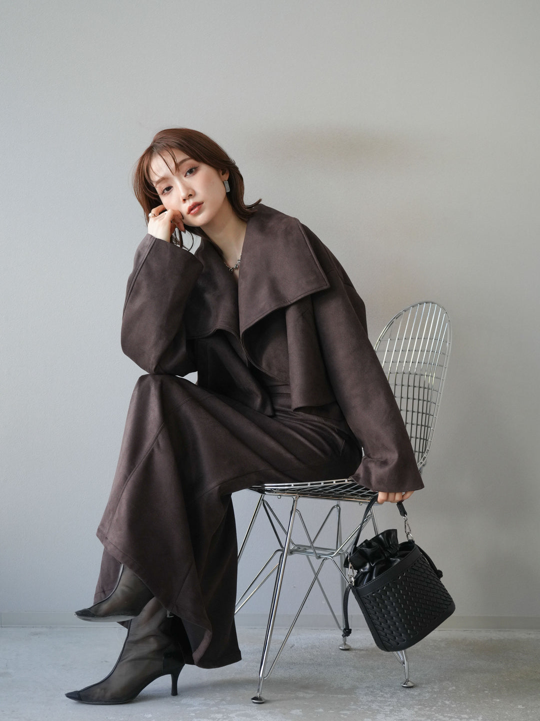 [SET]スエードショートジャケット＆ロングスカートSET UP(2set)