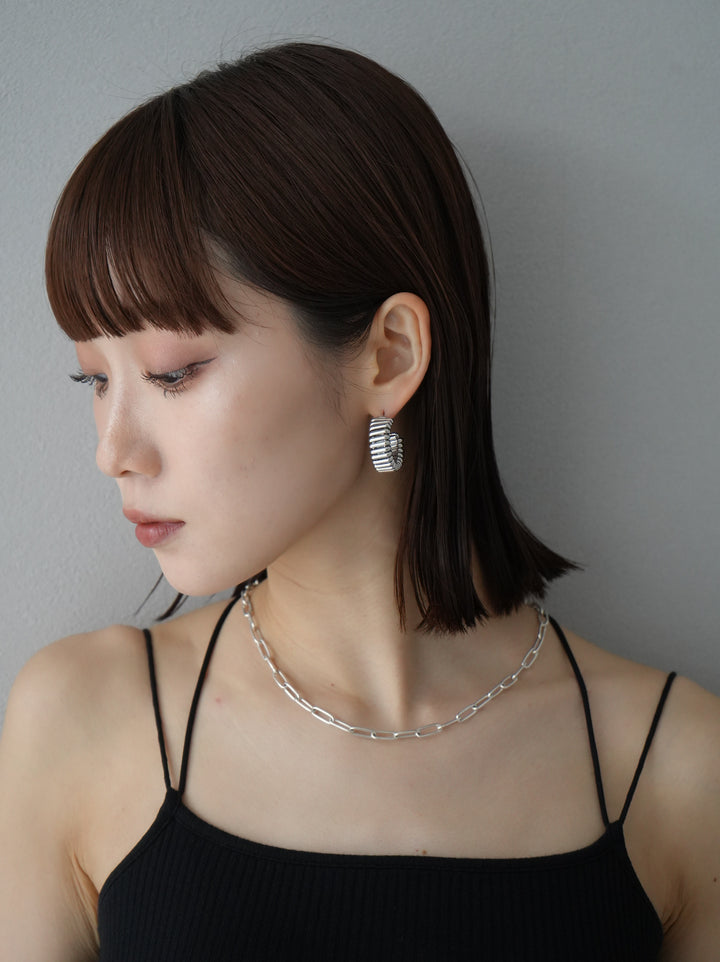 [予約]ACCORDION HOOP PIERCE/シルバー