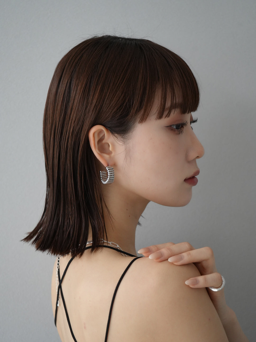 [予約]ACCORDION HOOP PIERCE/シルバー