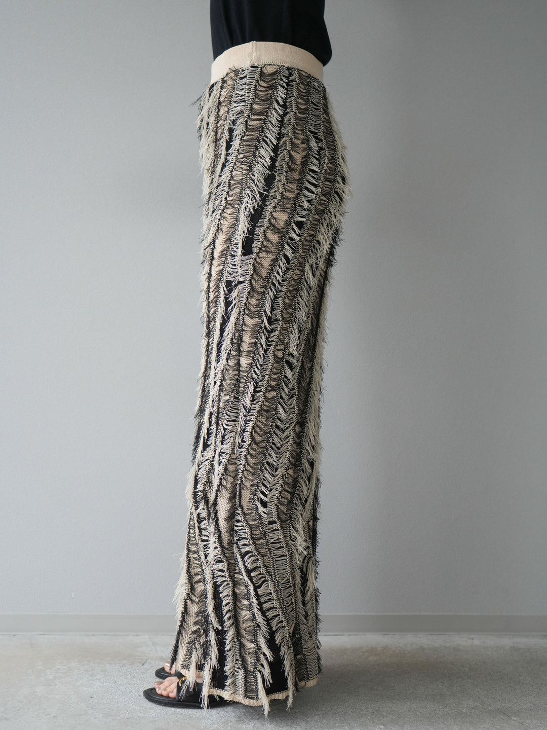 [予約]ミックスヤーンフリンジタイトスカート/ミックス