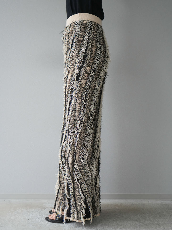 [予約]ミックスヤーンフリンジタイトスカート/ミックス