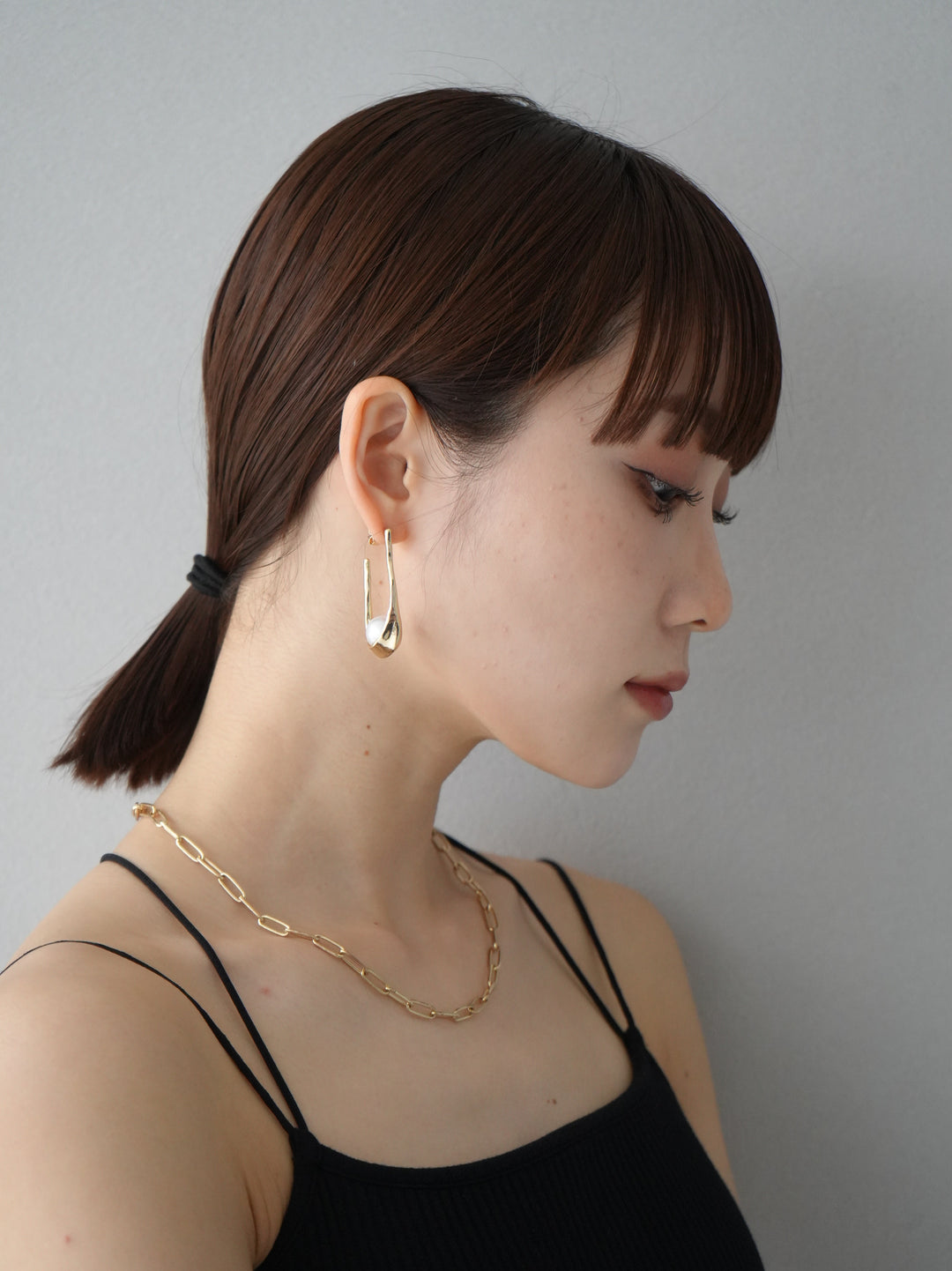 [予約]PEARL MOTIF OVAL PIERCE/ゴールド