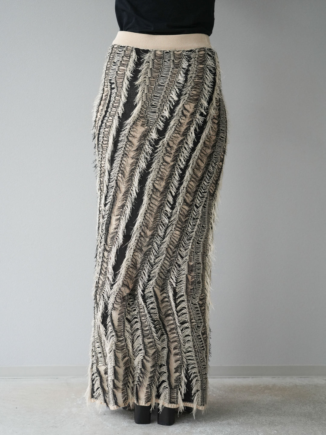 [予約]ミックスヤーンフリンジタイトスカート/ミックス