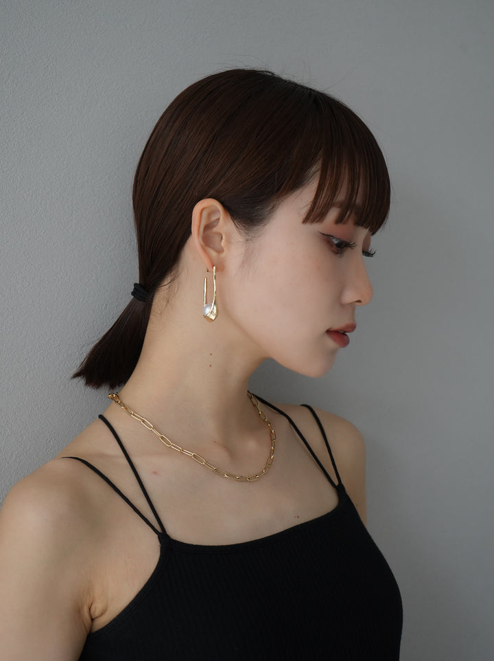 [予約]PEARL MOTIF OVAL PIERCE/ゴールド