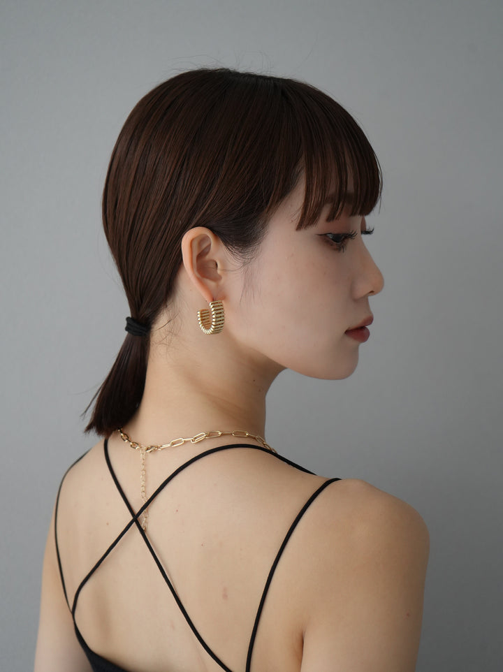 [予約]ACCORDION HOOP PIERCE/ゴールド