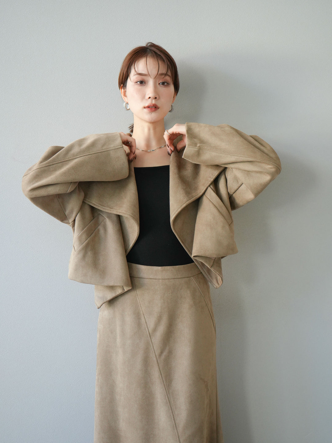 [SET]スエードショートジャケット＆ロングスカートSET UP(2set)