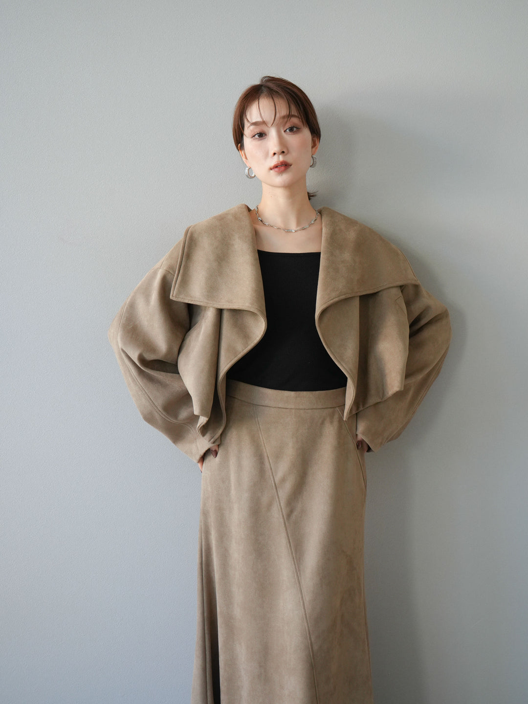 [SET]スエードショートジャケット＆ロングスカートSET UP(2set)