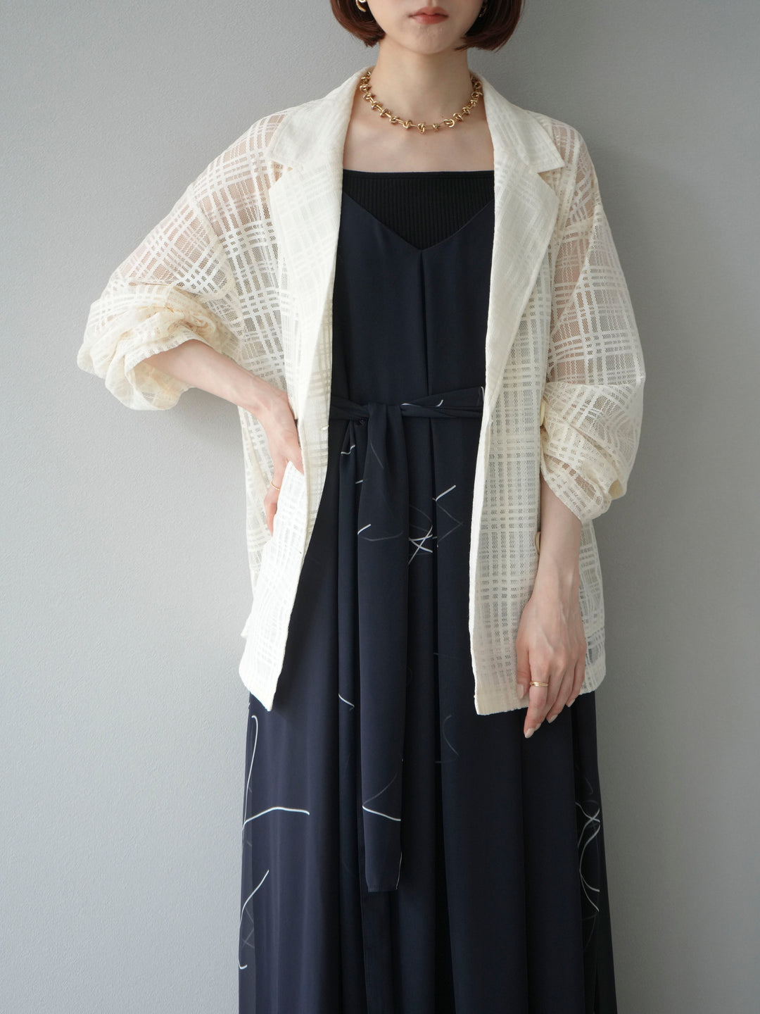 【預購】Pen-touch 雪紡吊帶洋裝/黑色