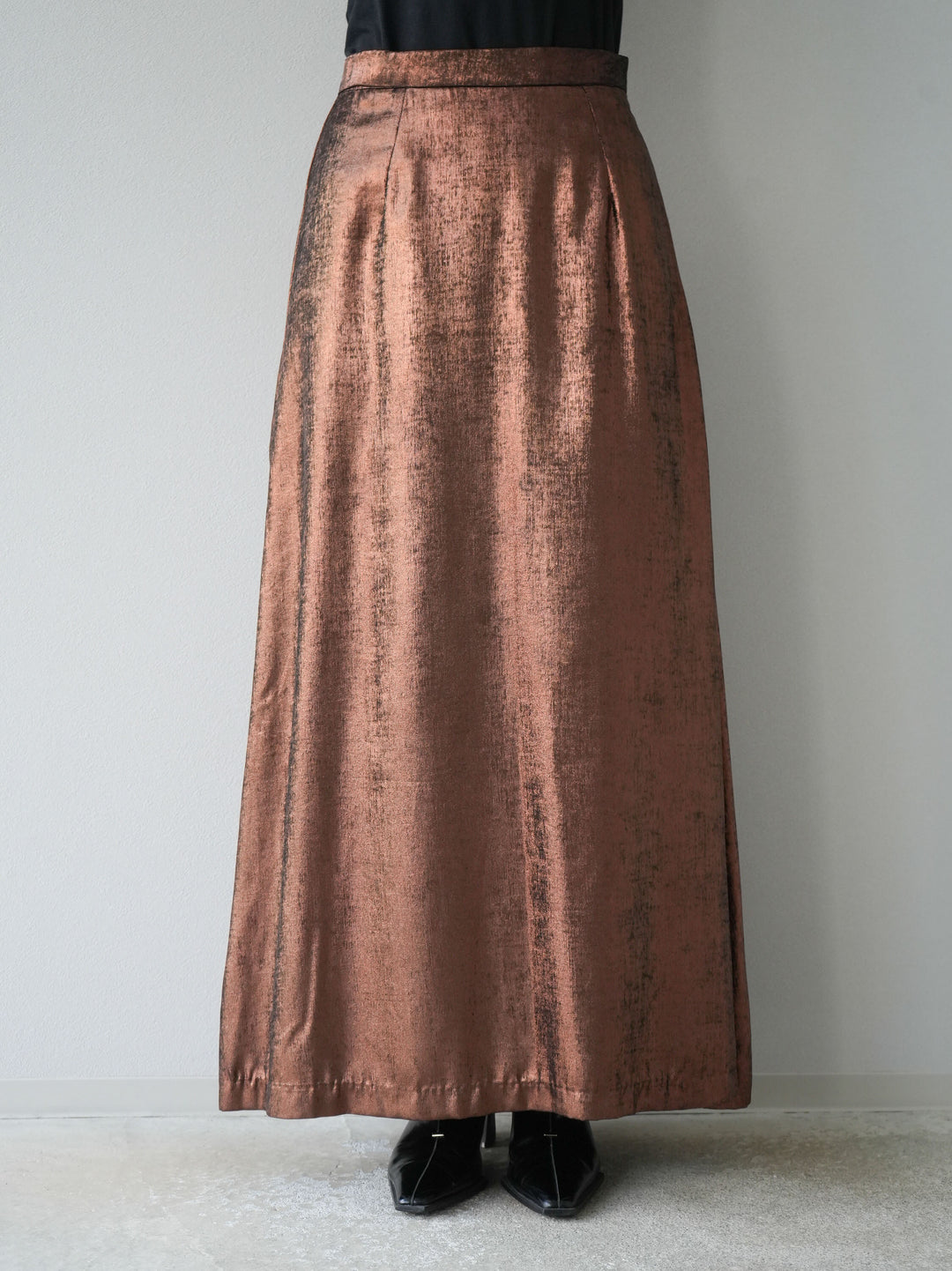 [予約]箔プリントナロースカート/ブロンズ