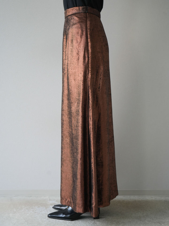 [予約]箔プリントナロースカート/ブロンズ