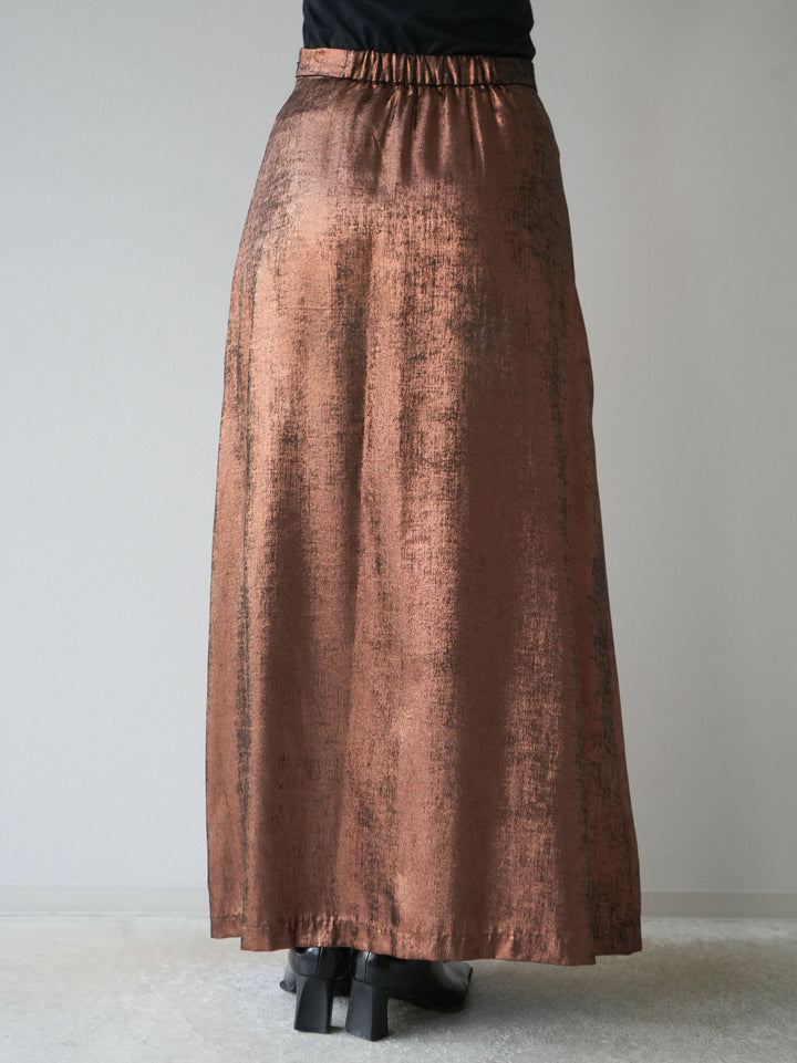 [予約]箔プリントナロースカート/ブロンズ