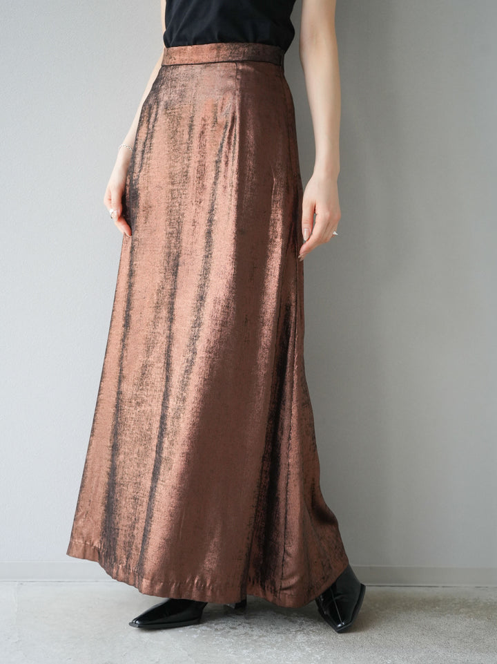 [予約]箔プリントナロースカート/ブロンズ