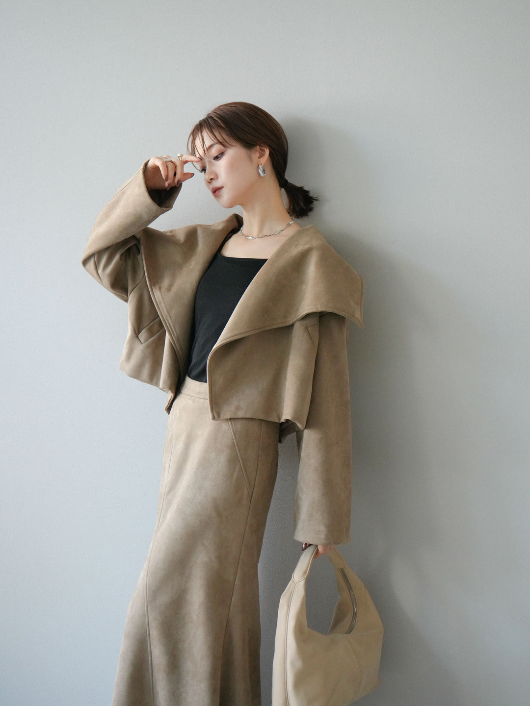 [SET]スエードショートジャケット＆ロングスカートSET UP(2set)