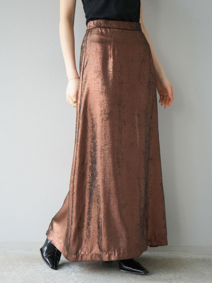 [予約]箔プリントナロースカート/ブロンズ