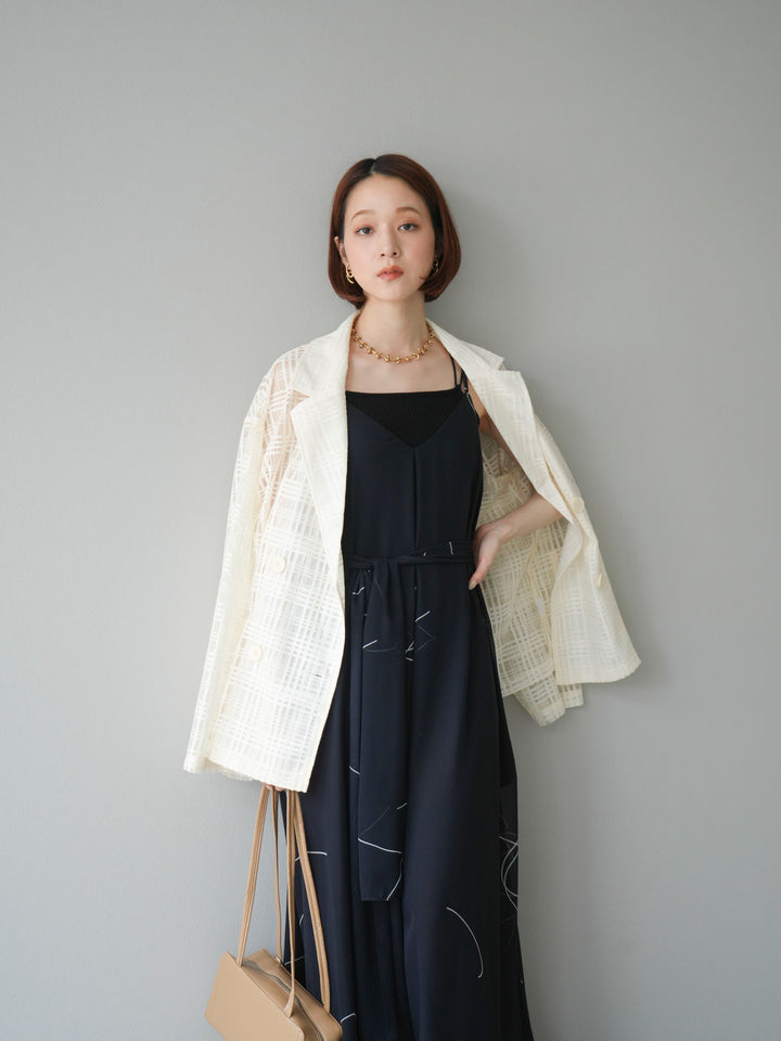 【預購】Pen-touch 雪紡吊帶洋裝/黑色