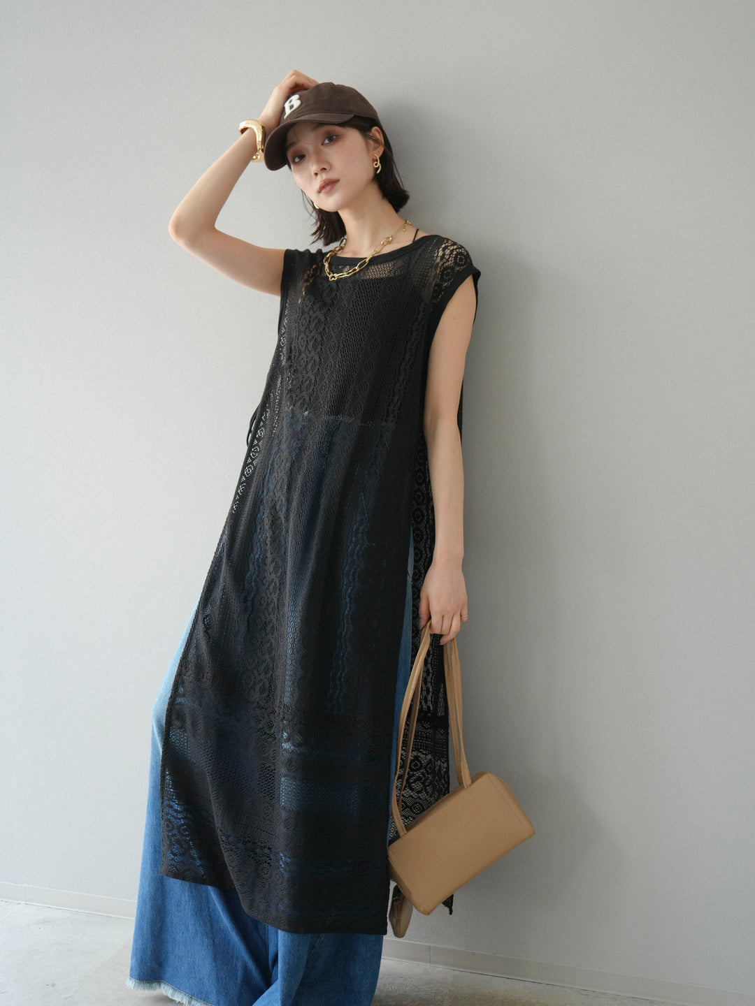 [預購] 印度蕾絲層疊洋裝/黑色
