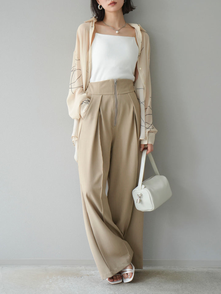 [予約]ペンタッチシフォンシャツ/アイボリー